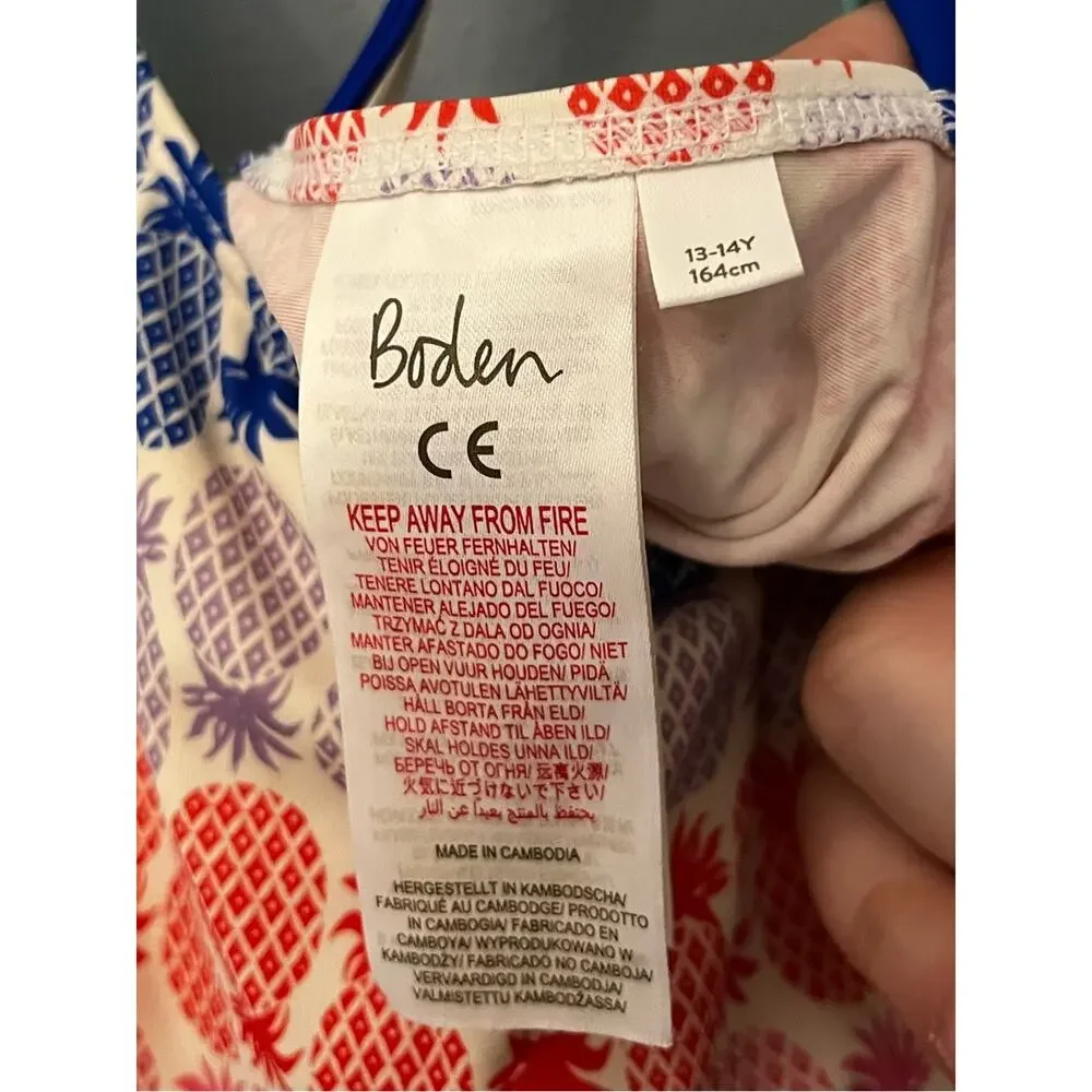 Boden Rainbow Pineapple Print Tankini Top
